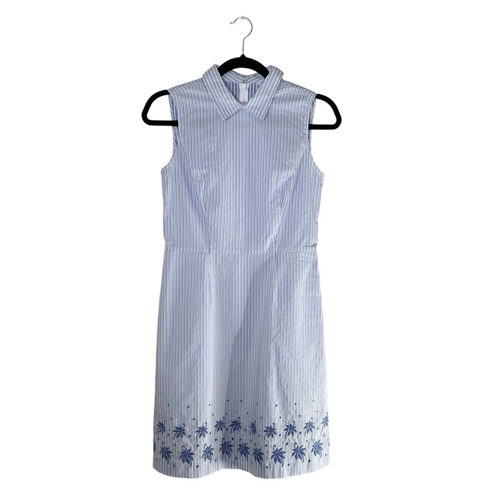 Brooks Brothers Red Fleece Woman's Button Down Dress Size 0 100% COTTON Striped